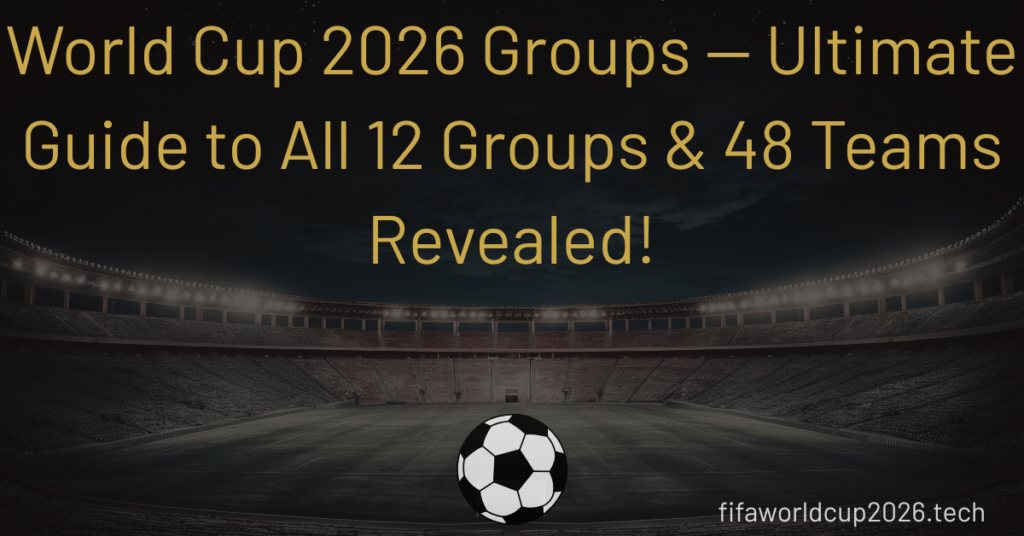 World Cup 2026 Groups