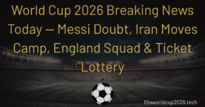 World Cup 2026 Breaking News Today