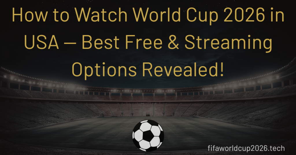 How to Watch World Cup 2026 in USA