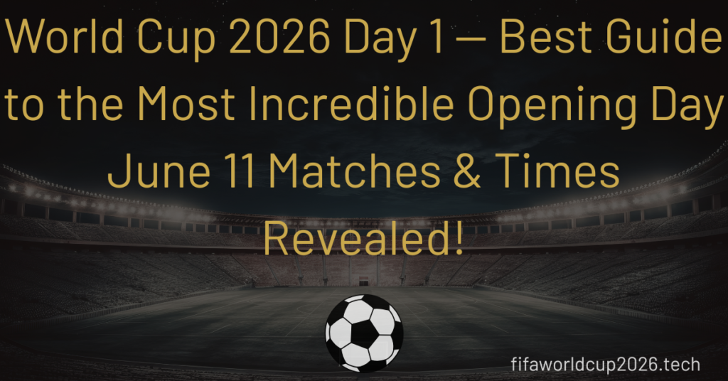 World Cup 2026 Day 1