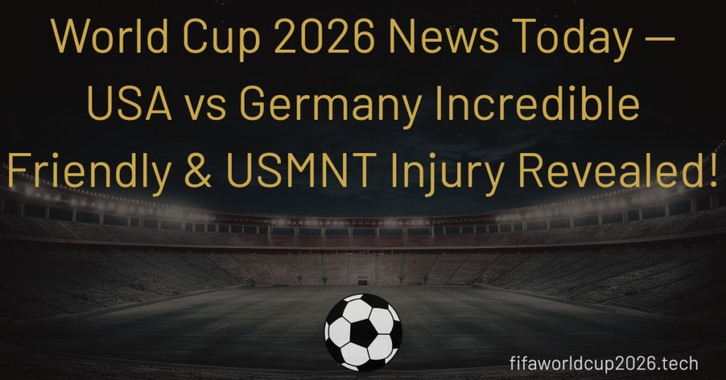 World Cup 2026 news today