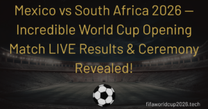 Mexico vs South Africa 2026