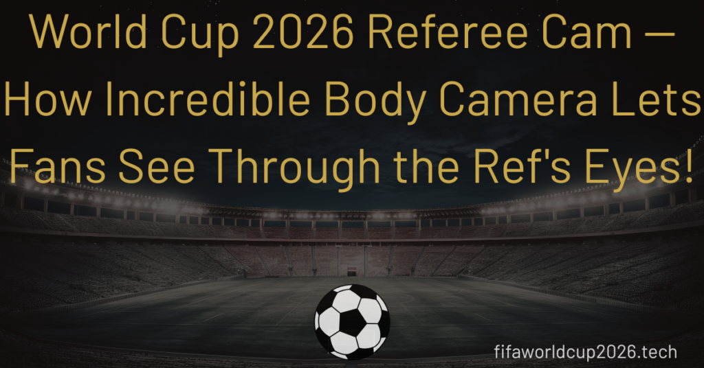 World Cup 2026 Referee Cam — How Incredible Body Camera Lets Fans See Through the Ref's Eyes!