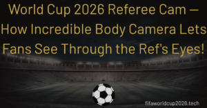 World Cup 2026 Referee Cam — How Incredible Body Camera Lets Fans See Through the Ref's Eyes!